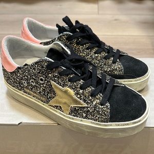 Golden Goose Hi-Star Glitter Sneakers